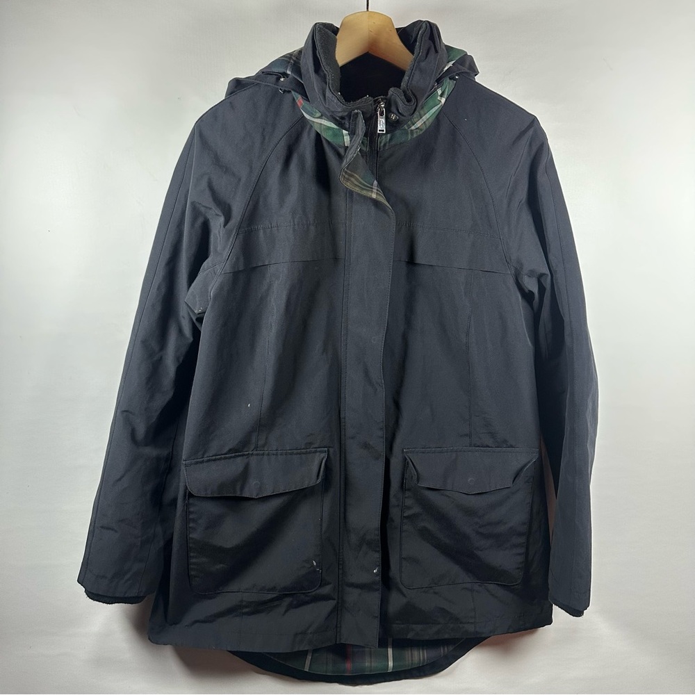Pendleton Black Rain Jacket With Hood Zipper Clos… - image 1